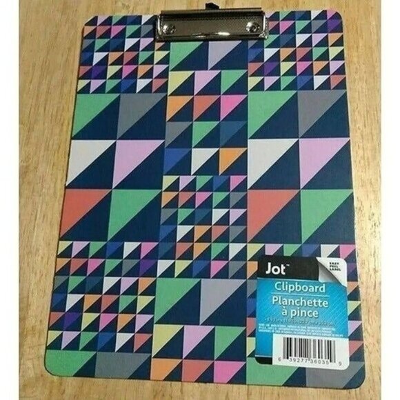 Colorful Patterned Clipboards Set Of 2 Geometric & Floral Design 9" X 12.5" - Picture 3 of 4